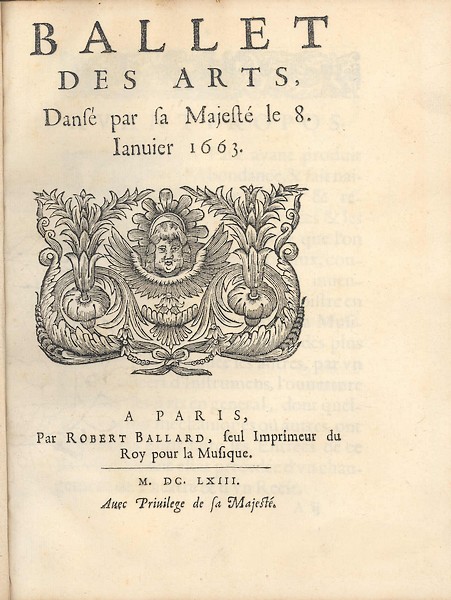 ballet des arts page de titre